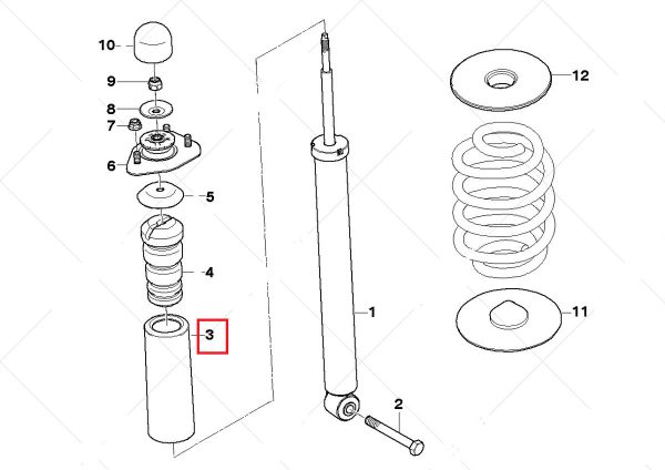 BMW GENUINE NEW X3 E83 REAR SHOCK ABSORBER PROTECTION CAP 33503411995 - Image 2