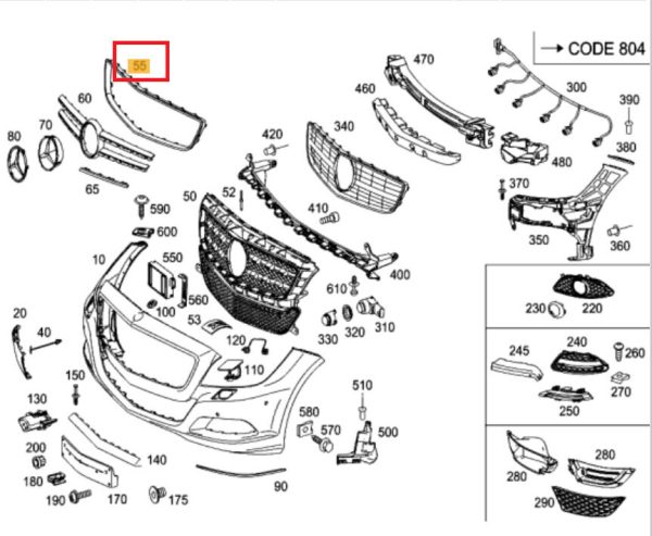 NEW GENUINE MERCEDES BENZ MB CLS CLASS W218 FRONT RADIATOR ORNAMENTAL GRILL A2188850174 - Image 2