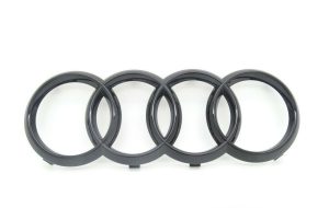 NEW GENUINE AUDI Q7 2015- FRONT RINGS BADGE LOGO BLACK GRILL EMBLEM 4M0853605T94