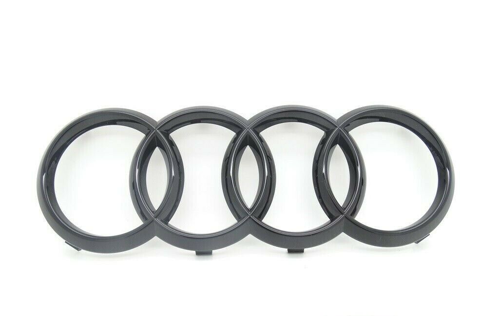 NEW GENUINE AUDI Q7 2015- FRONT RINGS BADGE LOGO BLACK GRILL EMBLEM 4M0853605T94