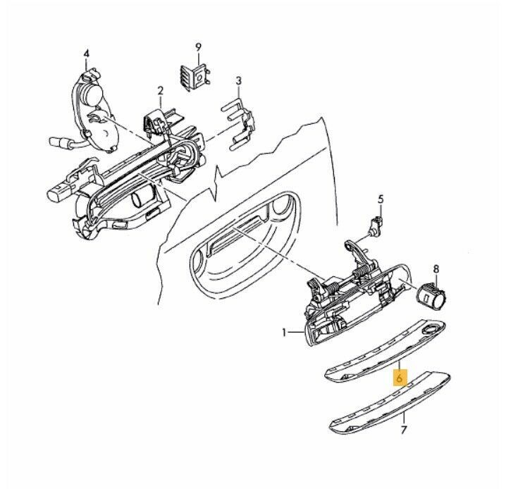 NEW GENUINE AUDI A6 S6 ALLROAD C6 FRONT DRIVER DOOR HANDLE PRIMED COVER TRIM LHD 4F1837239BGRU - Image 2