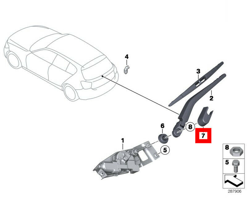 NEW GENUINE BMW 1 SER F20 F21 REAR WINDSHIELD WIPER ARM COVER 61617274157 - Image 2