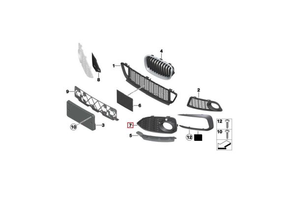 FOR BMW NEW GENUINE 1 SERIES F20 F21 LCI FRONT BUMPER LOWER GRILL RIGHT - Image 2