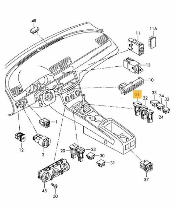 NEW GENUINE VW PASSAT B6 05-11 TYRE PRESSURE WARNING SWITCH BUTTON 3C0927121DREH - Image 2
