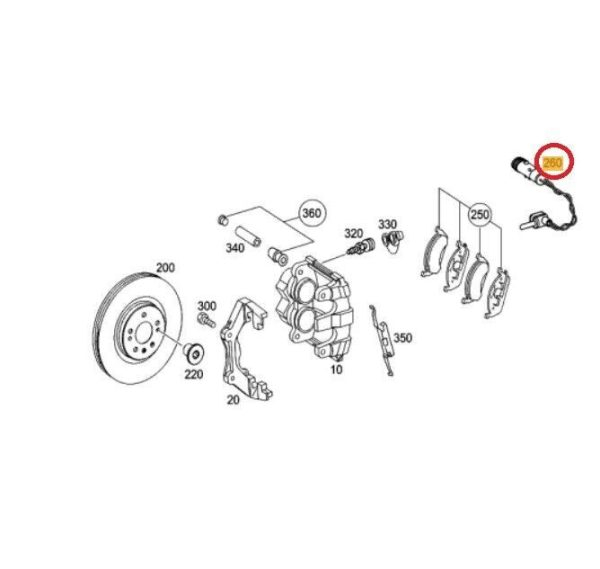 NEW GENUINE MERCEDES BENZ M CLASS W164 W166 BRAKE PAD WEAR SENSOR A1645401017 - Image 2