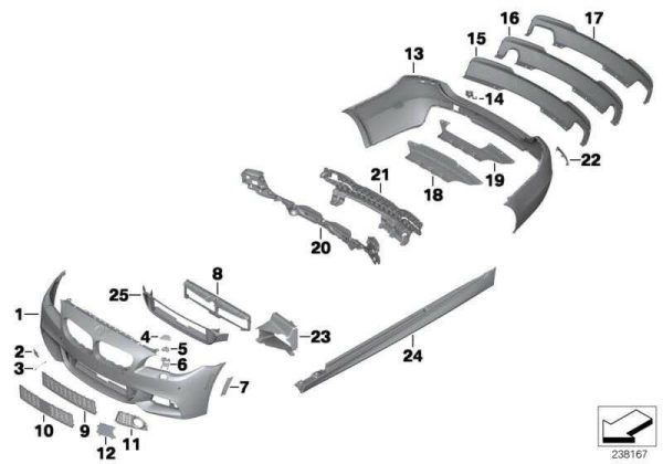 BMW NEW GENUINE 5 F10 F11 M SPORT PACKAGE SIDE SKIRT TRIM SILL N/S LEFT 51778048685 - Image 2