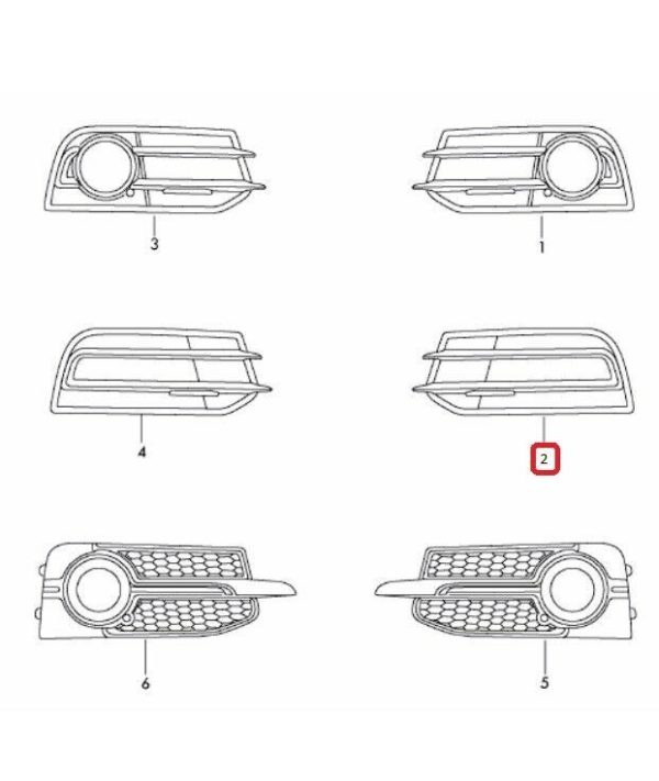 AUDI NEW GENUINE A1 12-14 FRONT BUMPER FOG LIGHT GRILL SET LEFT RIGHT N/S O/S - Image 2