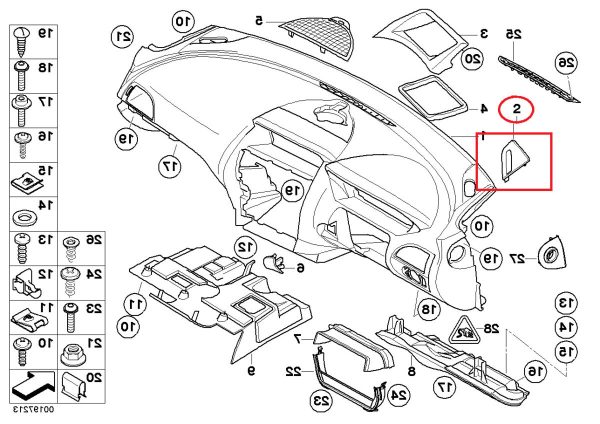 BMW NEW GENUINE 6 SERIES E63 E64 BLACK DASHBOARD DEFROST VENT O/S RIGHT 51457130450 - Image 2