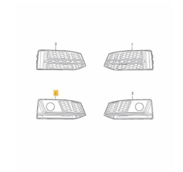 NEW GENUINE AUDI A4 B9 16- S-LINE FRONT BUMPER DARK CHROME LOWER GRILL RIGHT O/S 8W0807682GFUQ - Image 2