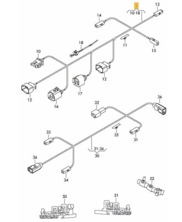 NEW GENUINE VW CC 2012-2016 REAR TRUNK BOOT LIFTGATE WIRING HARNESS 3C8971182H - Image 2