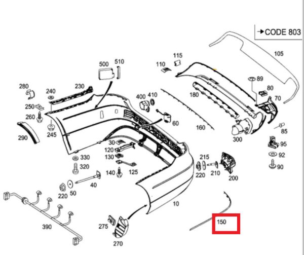 NEW GENUINE MERCEDES BENZ MB E CLASS ELEGANCE W212 REAR BUMPER RIGHT CHROME TRIM A2128852221 - Image 2