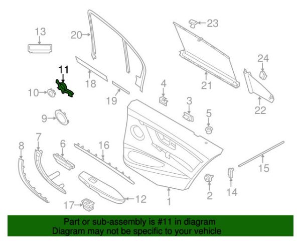 FOR NEW BMW GENUINE 3 SER F30 F31 F80 REAR SPEAKER TWEETER ADAPTER BRACKET RIGHT O/S - Image 2