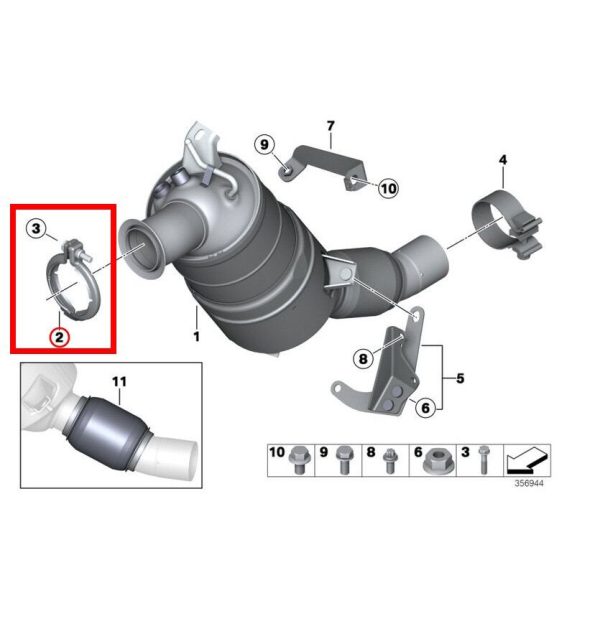 NEW GENUINE BMW MINI DIESEL CATALYTIC CONVERTER EXHAUST SCREW CLAMP 18308512137 - Image 3
