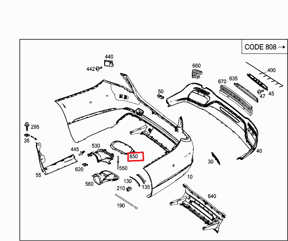 NEW GENUINE MERCEDES BENZ S-CLASS W222 REAR BUMPER MUFFLER CHROME TRIM RIGHT O/S A2228855600 - Image 2