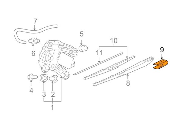 MINI NEW GENUINE COOPER COUNTRYMAN F55 F56 F60 REAR WIPER ARM COVER CAP 61617347624 - Image 2