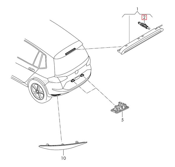 NEW GENUINE SEAT ALHAMBRA 11-16 REAR THIRD BRAKE WASHER SPRAY JET NOZZLE 510955993 - Image 2