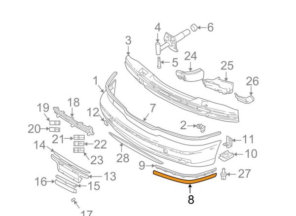 BMW GENUINE 5 E39 SINCE 2000/09 FRONT BUMPER N/S LEFT RUB STRIP MOLDING PDC 51117005965 - Image 2