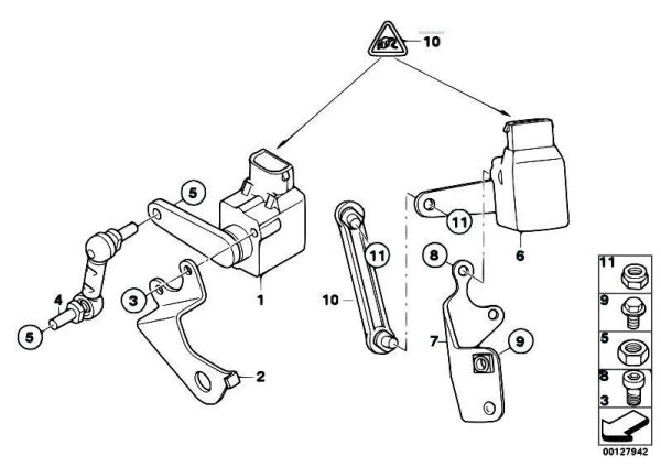 BMW NEW GENUINE X3 E83 04-10 FRONT HEADLIGHT LEVEL ADJUSTMENT ROD 37143412759 - Image 2