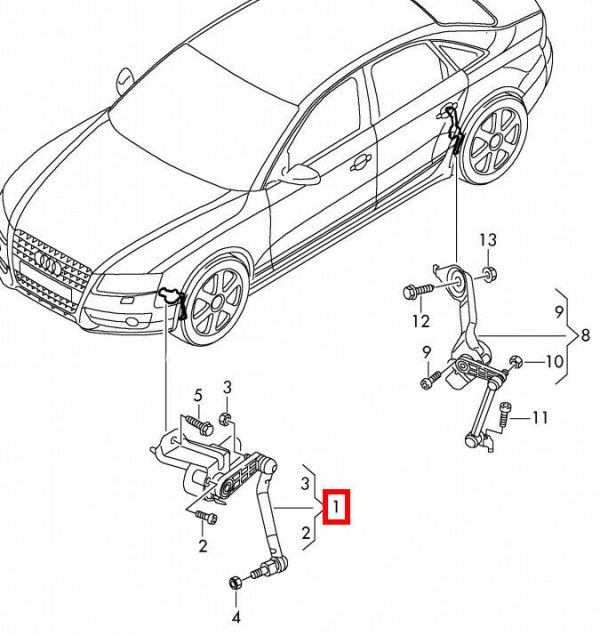 NEW GENUINE AUDI A4 S4 A5 S5 2008-2017 HEADLIGHT LEVEL SENSOR LEFT N/S 8K0941285N - Image 2