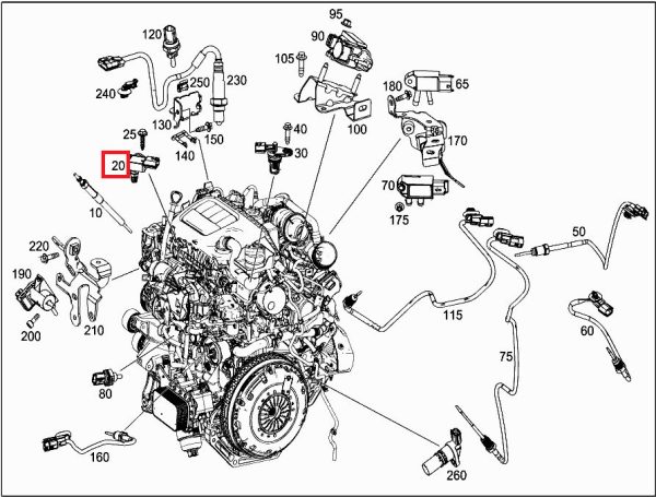 NEW GENUINE MERCEDES BENZ CITAN OM607 PRESSURE AND TEMPERATURE SENSOR A6079050400 - Image 2