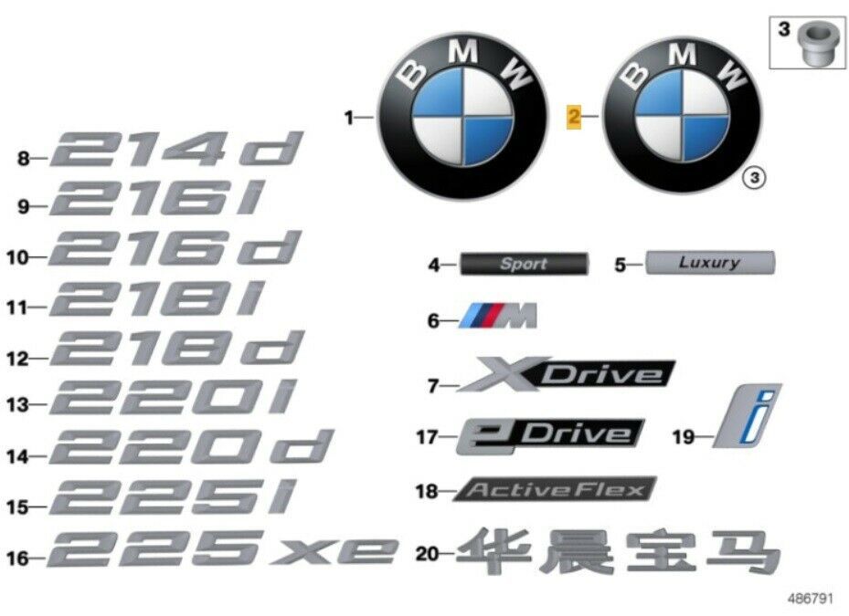 NEW GENUINE BMW 2 3 4 SERIES REAR TRUNK BOOT BMW LOGO 74MM BADGE EMBLEM 51148219237 - Image 2