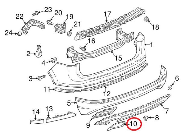 NEW GENUINE VW TIGUAN REAR BUMPER PIPETIP TRIM LEFT SIDE CHROME 5NN8078332ZZ - Image 2