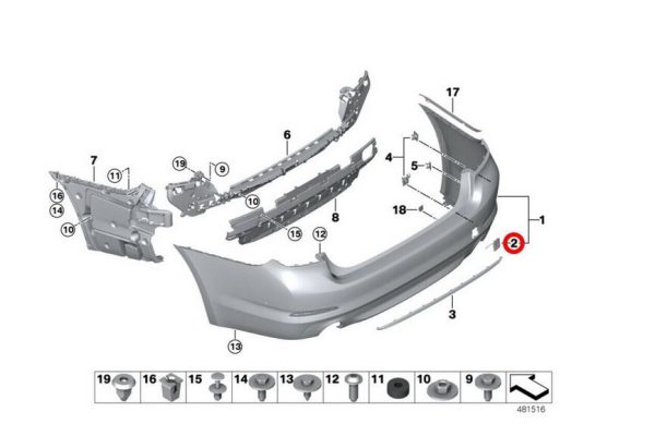 NEW GENUINE BMW 5 SERIES G30 REAR BUMPER TOW HOOK EYE COVER CAP 51127475589 - Image 4
