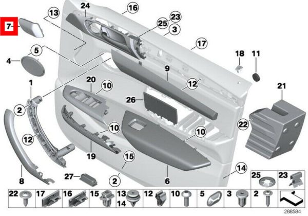 NEW GENUINE BMW X3 F25 FRONT DOOR DUMMY PLATE TRIM COVER PAIR SET N/S O/S 51417237847+51417237848 - Image 2