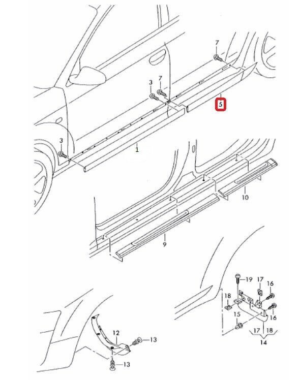 NEW GENUINE AUDI A6 S6 RS6 05-11 RIGHT REAR DOOR LOWER DOOR TRIM COVER PRIMED 4F0853970LGRU - Image 2