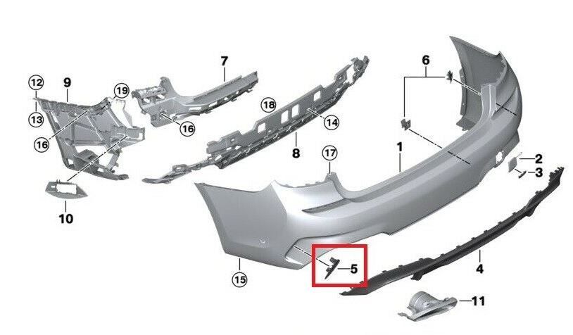 NEW GENUINE BMW 3 SERIES G20 G21 REAR M SPORT BUMPER SIDE GRILL LEFT N/S 51128075815 - Image 4