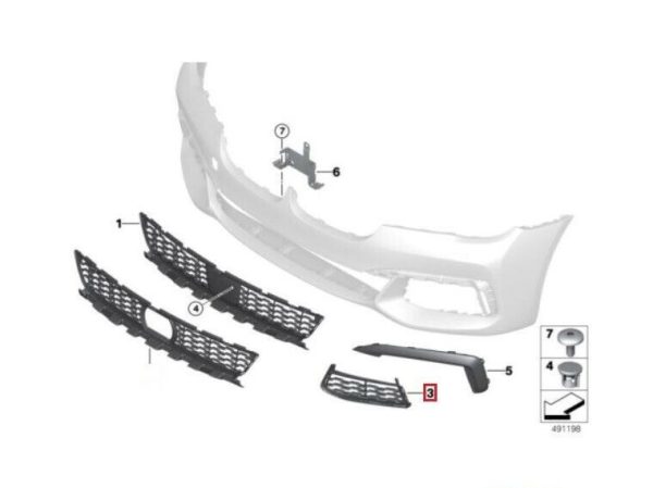 FOR NEW GENUINE BMW 7 SERIES G11 G12 M SPORT GRILLE AIR INLET LEFT N/S - Image 4