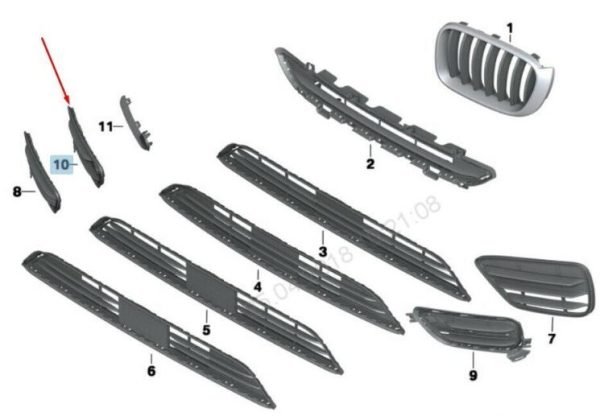 NEW GENUINE BMW X3 F25 FRONT BUMPER X-LINE GRILLE RIGHT O/S 51117347974 - Image 2