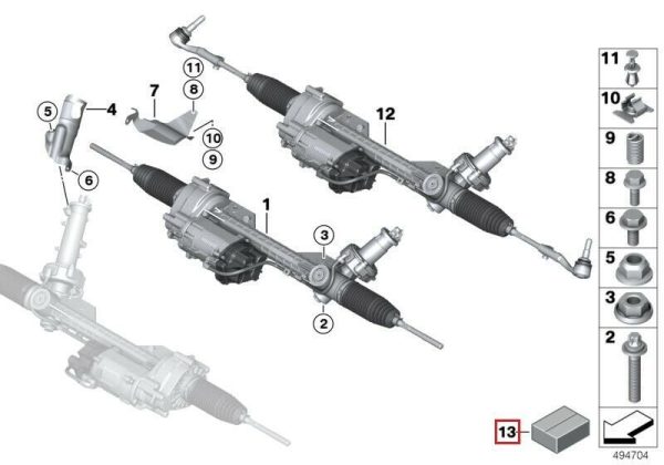 NEW GENUINE BMW 1 3 4 X1 X3 X4 SERIES STEERING RACK REPAIR KIT 32106891974 - Image 2