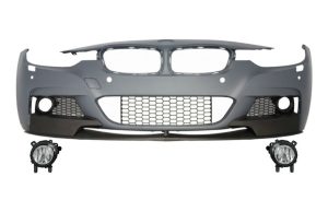 Front Bumper with Fog Lights Projectors and Spoiler suitable for BMW 3 Series F30 F31 Sedan Touring (2011-up) M-Performance Design