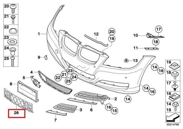 BMW NEW GENUINE E90 LCI E92 E93 EU FRONT BUMPER NUMBER PLATE DRILLING TEMPLATE 51117152792 - Image 2