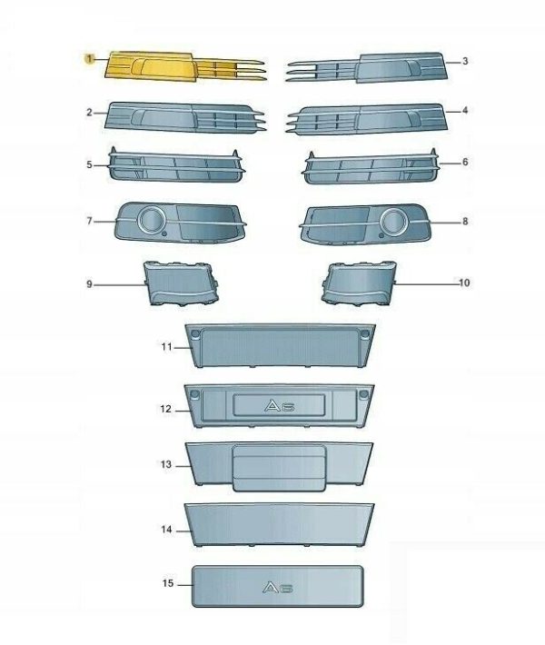 NEW GENUINE AUDI A6 C6 FRONT BUMPER FOG LIGHT GRILLE LOWER RIGHT O/S SIDE 4F0807682N01C - Image 3