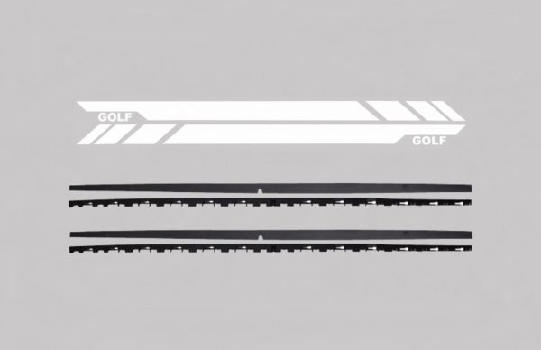 Side Skirts with Side Decals Sticker Vinyl White suitable for VW Golf 7 VII Hatchback (2013-2017) GTI Design