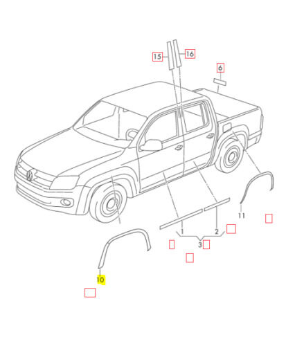 NEW GENUINE VOLKSWAGEN VW AMAROK FRONT WHEEL ARCH COVER TRIM RIGHT O/S 2HH853430 - Image 2