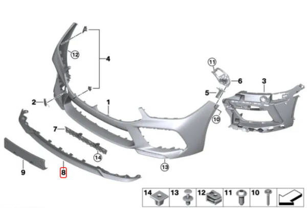 Competition M8 Performance Genuine Front Bumper Splitter For BMW F91 F92 F93 - Image 2