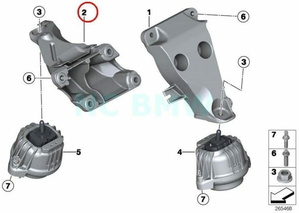 NEW GENUINE BMW F30 F32 F25 F26 XDRIVE ENGINE MOUNTING BRACKET RIGHT SIDE O/S 22116784824 - Image 2