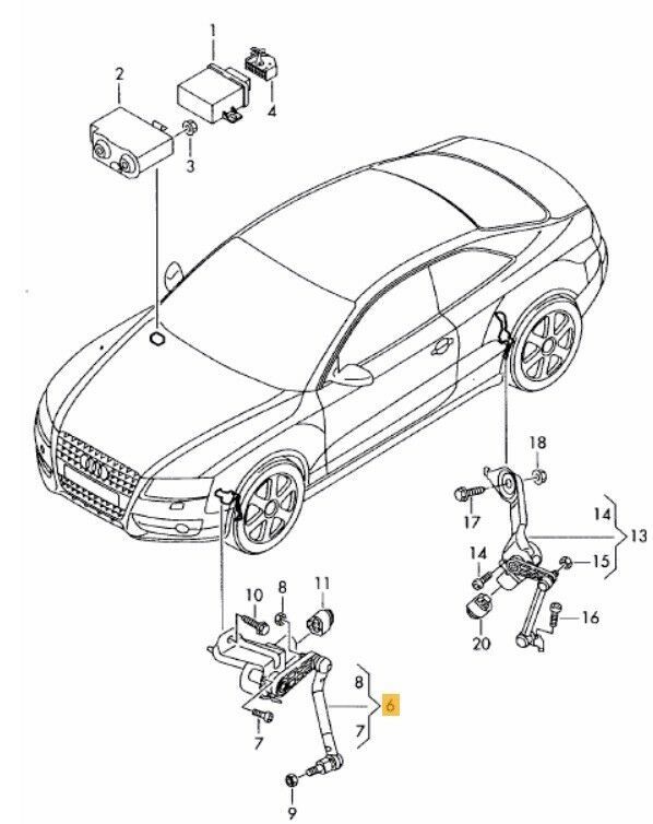 NEW GENUINE AUDI A4 09-16 A5 08-16 HEADLIGHT RANGE CONTROL LEVEL SENSOR FRONT 8K0941285P - Image 2