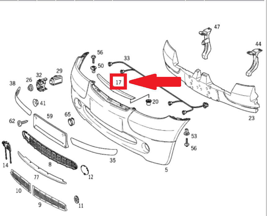 NEW GENUINE MERCEDES BENZ MB A CLASS W168 FRONT BUMPER TOP CHROME COVER STRIP - Image 2
