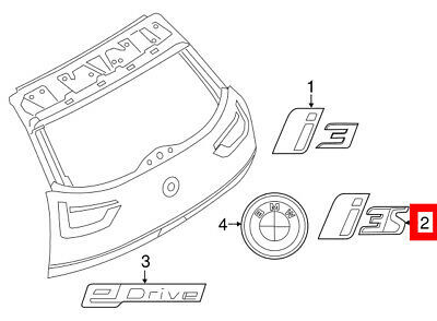 NEW GENUINE BMW i3 I01 LCI REAR TRUNK i3S LETTERING LOGO LABEL 51147487884 - Image 2
