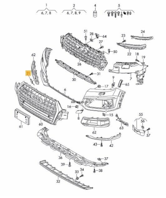 NEW GENUINE AUDI Q7 4M 16-19 FRONT BUMPER TOW HOOK COVER CAP ANTHRACITE 4M0807241B4W3 - Image 2