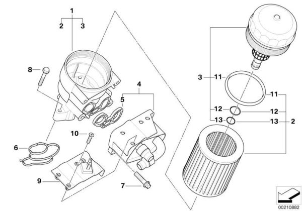 NEW GENUINE BMW PETROL 4 CYLINDER OIL COOLER SEAL GASKET EU ONLY - Image 2