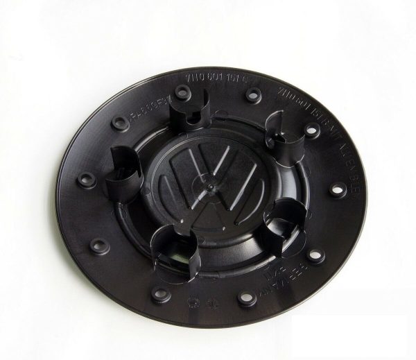 NEW GENUINE VW AMAROK 10-16 TRANSPORTER 03-16 1 PCS ALLOY WHEEL CENTER CAP BLACK - Image 2