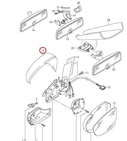 NEW GENUINE VOLKSWAGEN TIGUAN 2008-2016 N/S LEFT DOOR MIRROR CAP TRIM PRIMED 5N0857537GRU - Image 3
