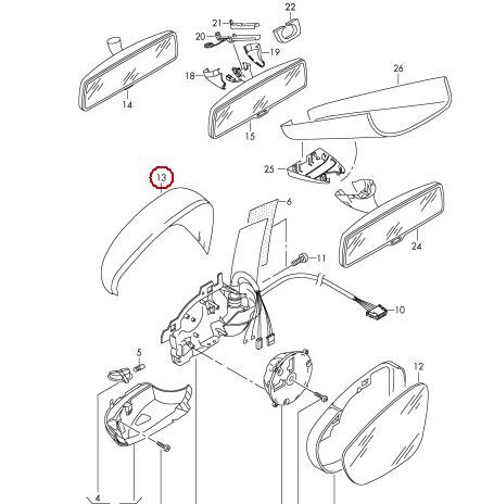 NEW GENUINE VOLKSWAGEN SHARAN 2011-2016 O/S RIGHT DOOR MIRROR CAP TRIM PRIMED 5N0857538GRU - Image 3
