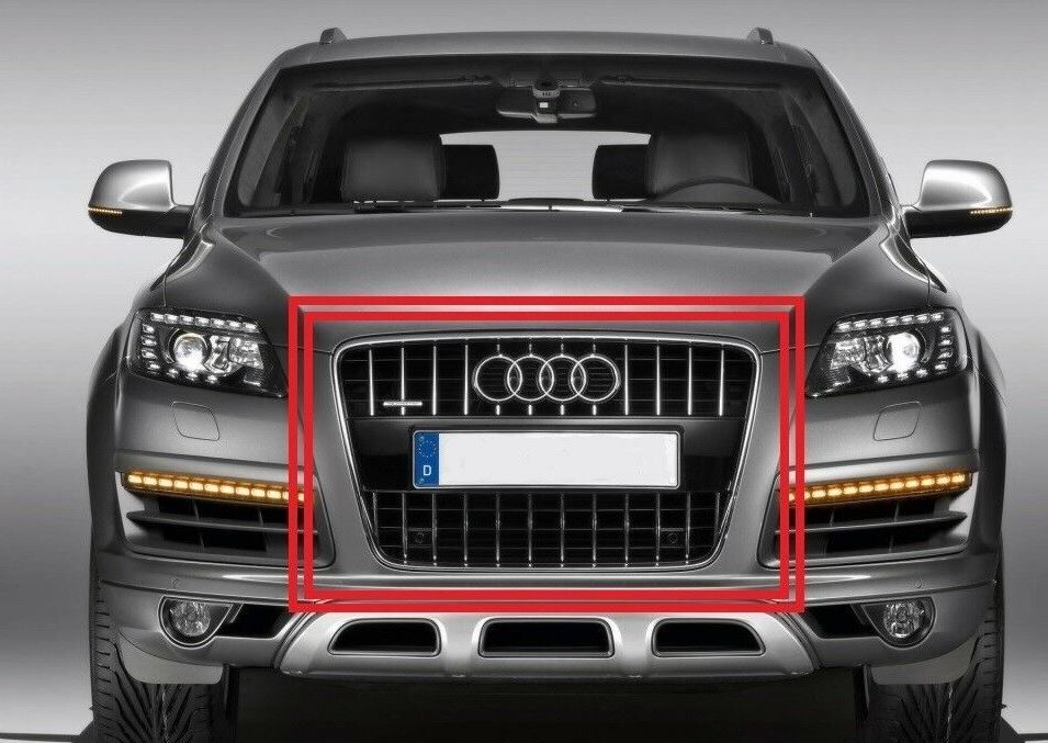 NEW GENUINE AUDI Q7 10-16 FRONT CENTER GRILL ASSEMBLY GLOSS BLACK 4L0853651G T94 - Image 2