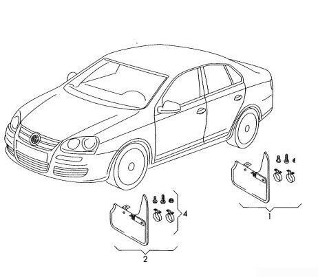 NEW GENUINE VW TOURAN 03-10 REAR MUD FLAPS SPLASH GUARD PAIR 1T0075101 - Image 2